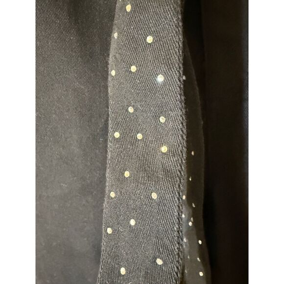 Flying Tomato Black Flare Denim Pants with Rhinestone Polka Dot Tie Belt Ml - Picture 2 of 8